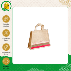 Wholesale Exporter Selling High Quality Reusable Waterproof Jute Grocery Tote <b>Bags</b> with Geometric Pattern for Sale - Product Image 3