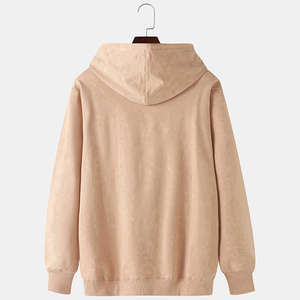 Unisex Oversized Pullover Solid Color Fleece Knitted 100% Cotton Casual Hoodie Winter Wear Eco-Friendly Pocket Design Regular - Product Image 2