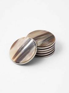 Luxury Artisan Horn <b>Coasters</b> with Organic Patterns Beautiful Hand Finished Horn <b>Table</b> <b>Coasters</b> Premium Buffalo Horn <b>Coasters</b> for - Product Image 1