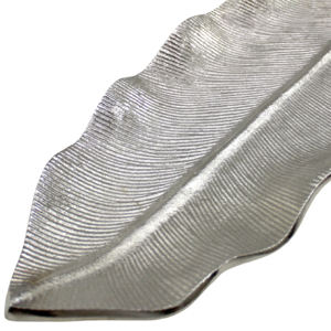 Bandeja moderna de lujo con forma de hoja, de aluminio plateado brillante, para decoración de mesa, utensilios de cocina, bandeja metálica para comida. - Product Image 6