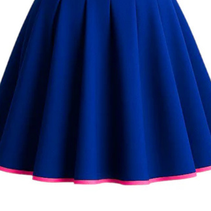 Jupe plissée Sigma Gamma Rho bleue pour femme, élégante, coupe trapèze, longueur genou, taille haute, tendance - Product Image 6