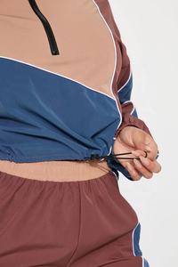 Traje Deportivo de Moda para Mujer, Talla Grande, Impermeable, Cortavientos, Bloques de Color, Nailon, Chándal - Product Image 5