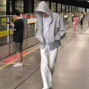 Wholesales Athletic High Quality Various Colored 100 Cotton Streetwear <b>Oversized</b> Cotton Heavyweight <b>Mens</b> Pullover Zipper <b>Hoodie</b> - Product Image 1