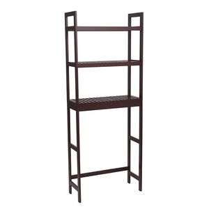 Mobiletto portaoggetti da bagno a 3 livelli in bambù con ripiani regolabili, multifunzionale e autoportante - Product Image 1