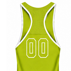 Débardeur de natation vert lime et blanc, sans manches, dos nageur, léger, séchage rapide, respirant, pour l'entraînement et la performance athlétique - Product Image 4