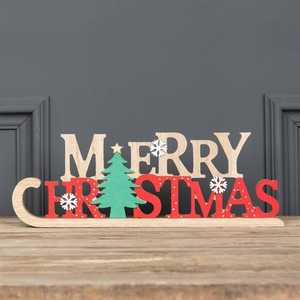 Decoración Navideña de Madera Dorada para Mesa, Adorno con Letras Talladas y Base para Decoración de Fiestas - Product Image 5