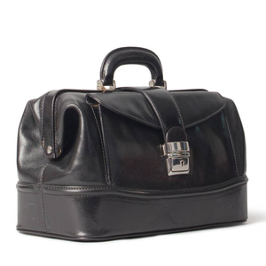 Classic Doctor Bag Leather Genuine Leather Satchel With Shoulder Strap And Hasp Closure For Business Use - Product Image 5