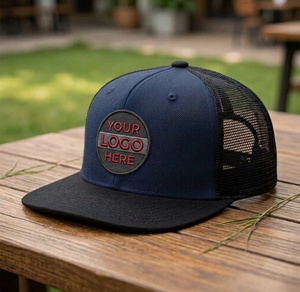 Gorra Trucker de 6 Paneles con Malla, Diseño de Dos Tonos, Visera Curva y Parche de Logotipo Bordado Personalizado para Pesca y Uso Diario Unisex - Product Image 1