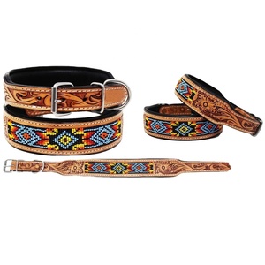 Collier de chien perlé rembourré doux de haute qualité Design sculpté à la main nouveauté collier en cuir de haute qualité Rivet Super vente de septembre - Product Image 1