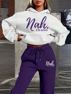 Women's <b>White</b> Cropped Hoodie With Green Heartbeat Print And Green Sweatpants <b>Set</b> Casual Loose Fit All Seasons Sportswear - Product Image 2
