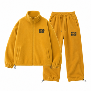 Conjunto de Chándal de Forro Polar Cálido para Hombre, Sudadera y Pantalones Jogger de Invierno, Ropa Deportiva Personalizada, OEM ODM, Venta al por Mayor de Fábrica - Product Image 4
