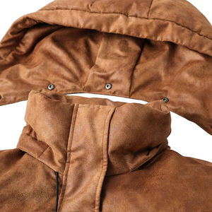 Winter Custom Full Zip Men's Puffer Jacket with Hood Cotton Filled Embroidery & Printed Design - Product Image 5