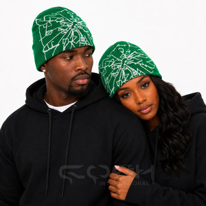 Gorro de Punto Acrílico Unisex con Logotipo Personalizado Verde de Cosh International, Gorro de Invierno Estilo Urbano con Patrón Bordado para Uso Casual - Product Image 3