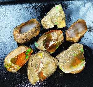 Super Natural Welo Fire 37.80X29.02 37.03X24.42 mm Ethiopian <b>Opal</b> Oil Rough Loose Gemstone Grade Third Party Certified DIY - Product Image 1