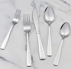 Diseños personalizables, juego de cubiertos premium de 5 piezas de acero inoxidable pulido, tenedores, cuchillos y cucharas para restaurantes, decoración de mesa de comedor. - Product Image 1