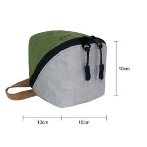 Bolsa pequeña minimalista de papel kraft arrugado con cremallera y bloques de color para tarjetas de visita, tarjeteros, documentos y cosméticos. - Product Image 2