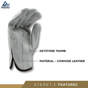 Guantes de Trabajo de Cuero Genuino Blanco Resistentes y Transpirables para Protección de Manos en Almacenes y Construcción - Product Image 2
