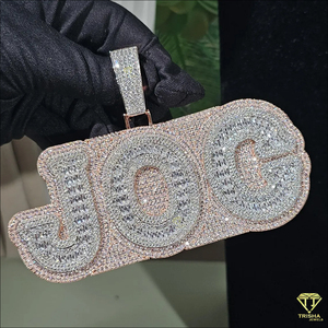 Personalized " 4K " <b>Name</b> Pendant Necklace VVS Moissanite Diamond Rapper <b>Chain</b> Jewelry Gift - Product Image 5