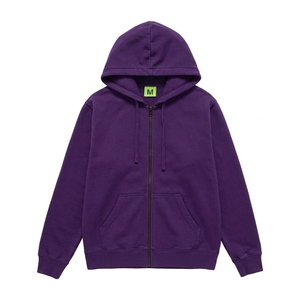 Sudadera con capucha unisex al por mayor de algodón de 330 g/m² con cremallera, lisa y personalizable, para otoño, estilo casual - Product Image 6