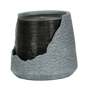 Fontana d'acqua in poliresina 20x20x18 per interni/esterni, design moderno unico, urna rotta chic e dinamica, luce da giardino elegante e dinamica - Product Image 2