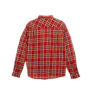 Hot Sale Red Checkered Long Sleeve Casual Shirts Single Breasted Turn Down Collar Brushed Cotton Plaid <b>Top</b> <b>Low</b> MOQ Flannel Shirt - Product Image 2