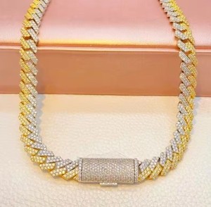 Indian Supplier Luxury Moissanite Diamond Cuban <b>Necklace</b> for Music Festival Streetwear Jewelry Available at Export Price - Product Image 3