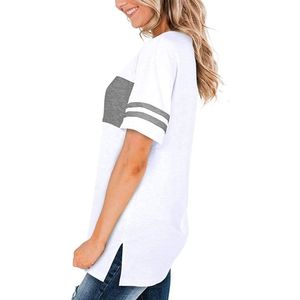 Camiseta Corta Moderna a Precio Bajo con Bolsillos, Corte Holgado, Informal, 100% Algodón, Transpirable, para Primavera/Verano, Manga Corta, para Mujer - Product Image 4