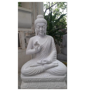 Statue de Bouddha Sakyamuni en céramique moderne, décoration d'entrée de salon, sculpture religieuse bouddhiste en pierre naturelle pour jardin - Product Image 4
