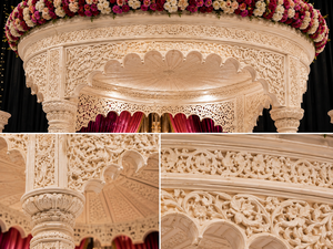 Fabricante de Mandaps de Lujo para Bodas Hindúes, Mandap Imperial de Marfil Tallado para Bodas de Destino en Australia - Product Image 4