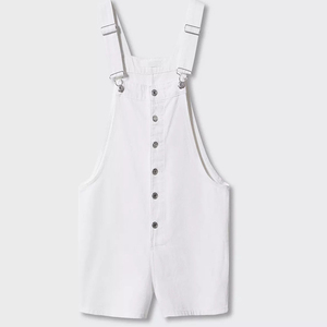 ราคาขายส่ง เสื้อผ้าสตรีทแฟชั่น ชุดรอมเปอร์สายกว้างสุดฮิต กางเกงยีนส์ขาสั้นเอวสูง ดีไซน์ล่าสุดสำหรับผู้หญิง - Product Image 4