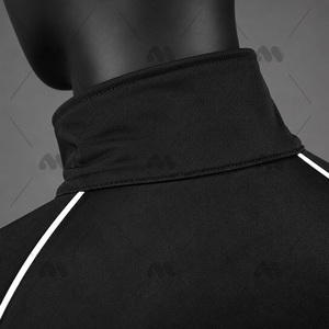 Survêtement sportif d'hiver pour hommes grandes tailles en coton et polyester avec fermeture éclair sur le devant, logo uni, vêtements de sport décontractés, service OEM - Product Image 4