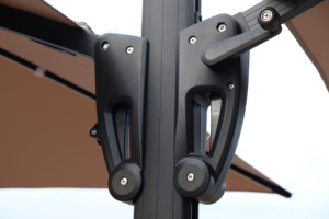 Parasol cantilever haut de gamme en aluminium 3x3m à deux têtes pour mobilier d'extérieur - Product Image 4