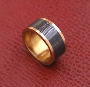 Anillo de Boda Unisex SJ SJ-RN-1228 de Acero de Damasco con Forma de Espiral e Incrustaciones de Acero, Personalizable para Compromiso, Aniversario, Fiesta, a la Moda - Product Image 4