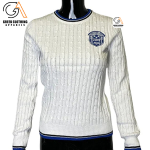 Zeta Phi Beta Hot Selling High Quality Autumn <b>Thick</b> Long Sleeve O Neck Acrylic Unisex Sorority Zeta Phi Beta Front <b>Cardigans</b> - Product Image 1