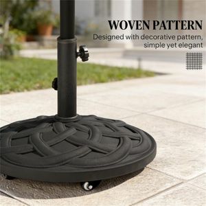 Black Circular Outdoor <b>Umbrella</b> <b>Stand</b> with <b>Base</b> Only for Patio Balcony Courtyard <b>Umbrella</b> Frame - Product Image 3