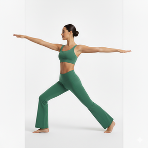 Women's High Elastic Waist <b>Flared</b> Leg Yoga <b>Leggings</b> Spandex/Nylon Quick Dry Breathable Customizable Sizes Solid Pattern - Product Image 5