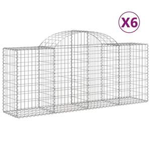 Lot de 6 paniers gabions extra larges en fer galvanisé argenté – Barrières acoustiques - Product Image 2