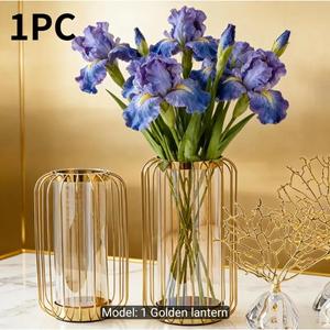 Diamond <b>Crystal</b> Glass Bead Decorative Vase For Artificial Plants & Flowers Tabletop Display <b>Cheap</b> Price Metal Vases For Home - Product Image 4