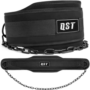 Comfortable Polyester & Nylon Gym Equipment Weighted <b>Chain</b> Waist Support <b>Weightlifting</b> Pull-up Dipping <b>Belt</b> - Product Image 3