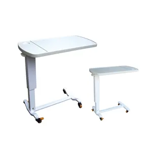 MN-OVT001 Dinner rotate overbed table with wheels coffee adjustable over bed table for hospital table