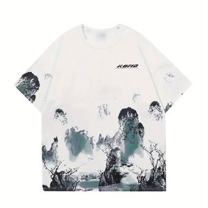 T-shirts oversize pour hommes Adventure, coton respirant, coupe décontractée, vêtements de mode, marque privée - Product Image 1