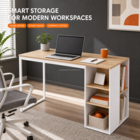 Étagères latérales minimalistes en mélamine, rangement ouvert, structure métallique, bureau à domicile, bureau d'étude, poste de travail informatique OEM ODM