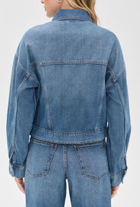 Chaquetas Vaqueras Cortas Personalizadas para Mujer, Ropa Casual Urbana, Chaqueta Vaquera Bordada Estilo Béisbol, Chaqueta Vaquera de Invierno para Mujer - Product Image 4