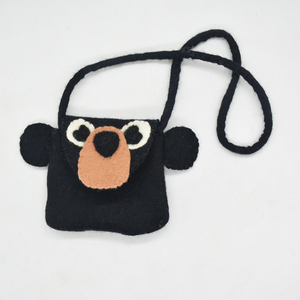 Handmade 100% Natural Wool <b>Felt</b> Bear Shape Mini Crossbody Bag Women Coin Purse Cute <b>Animal</b> Design Soft Eco-Friendly Gifts Daily - Product Image 1