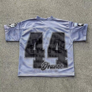Men Streetwear Graphic Oversized Cropped Boxy Breathable Mesh Sublimation Print <b>Soccer</b> Sports Jersey Custom - Product Image 4