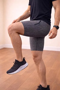 Men's Black Quick-Drying Double <b>Layer</b> Fitness Shorts New Sport Workout Training Bodybuilding Canvas Sports Vintage <b>Mid</b> - Product Image 5