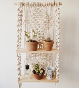 MORE Décoration murale en macramé bohème indien en coton tissé à la main pour chambre à coucher, couloir, chambres d'enfants et d'adolescents - Product Image 2