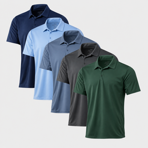 Camiseta Casual Elástica para Hombre, de Poliéster y Elastano, Secado Rápido, Ligera, Antiarrugas, Tejido de Punto de Alto Rendimiento, Manga Corta - Product Image 4