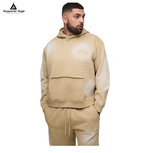 Ensemble 2 pièces de survêtement et sweat à capuche surdimensionné pour homme, délavé et décoloré au soleil, 400 g/m², personnalisé, grandes tailles, vente en gros - Product Image 5