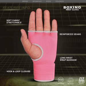 En gros Bandages de boxe roses écologiques, durables et respirants, sans doigts, pour soutien d'entraînement MMA Muay Thai - Product Image 3